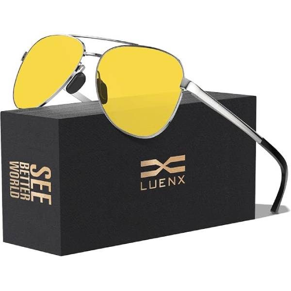 Luenx Aviator Driving Sunglasses, UV400