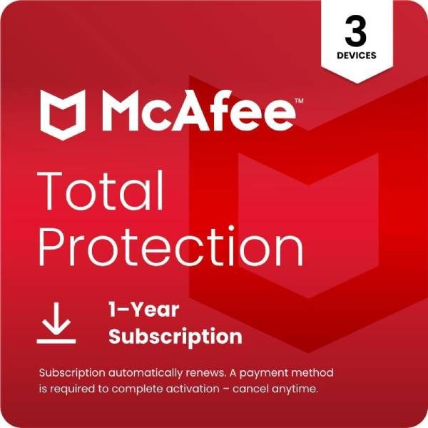 McAfee Total Protection, 3 Devices, 1 Year