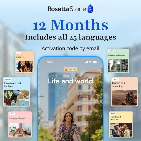 Rosetta Stone 12-Month Subscription, 25 Languages